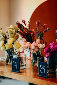 Dried flowers on display